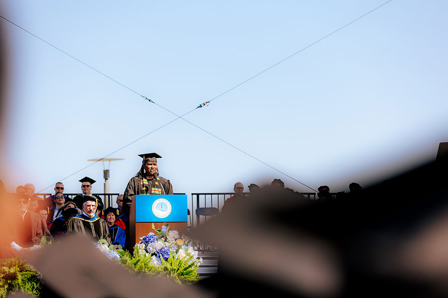 Ciara Ham speaks at commencement