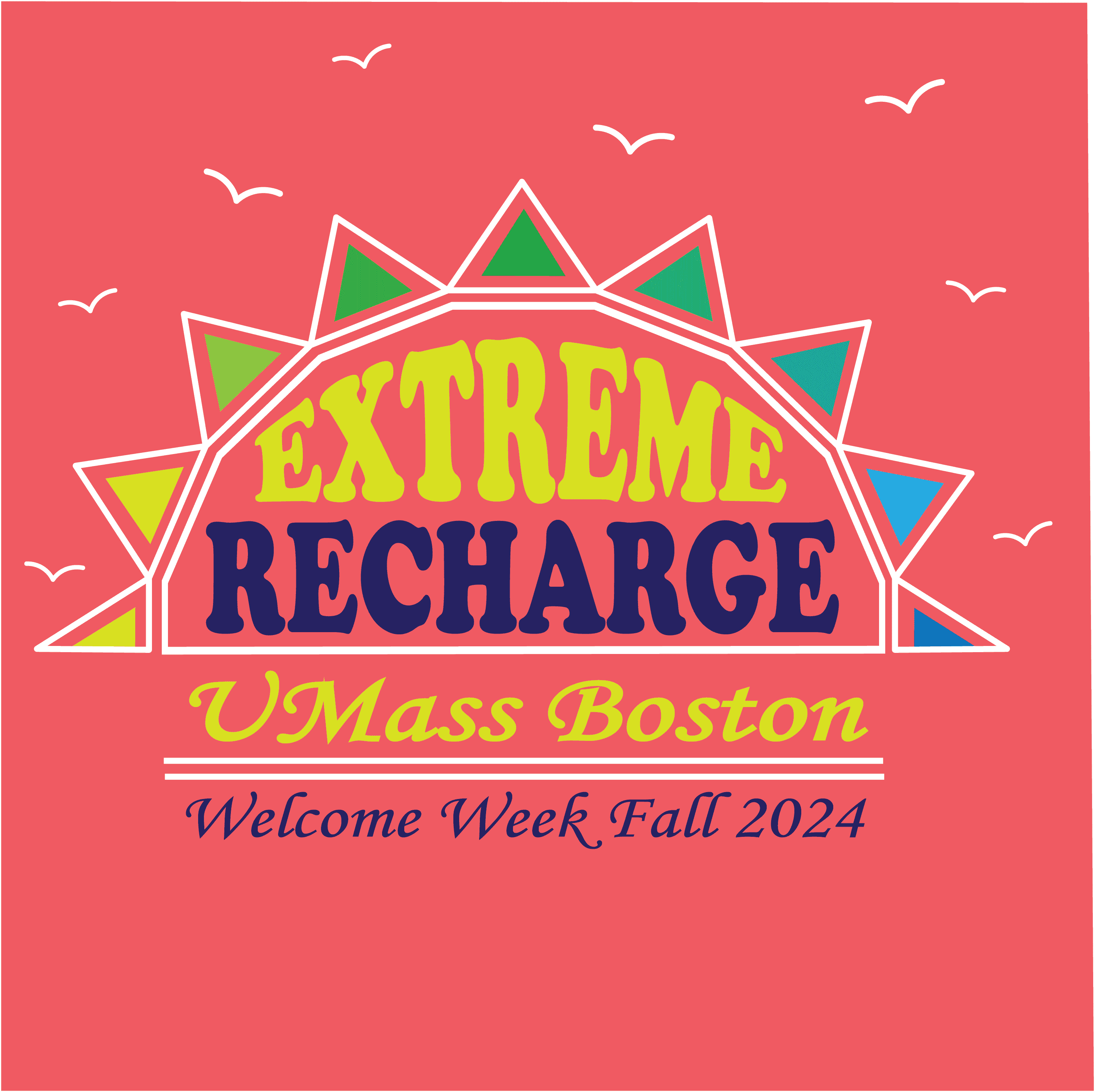 extreme recharge sunburst logo welcome week fall 2024.